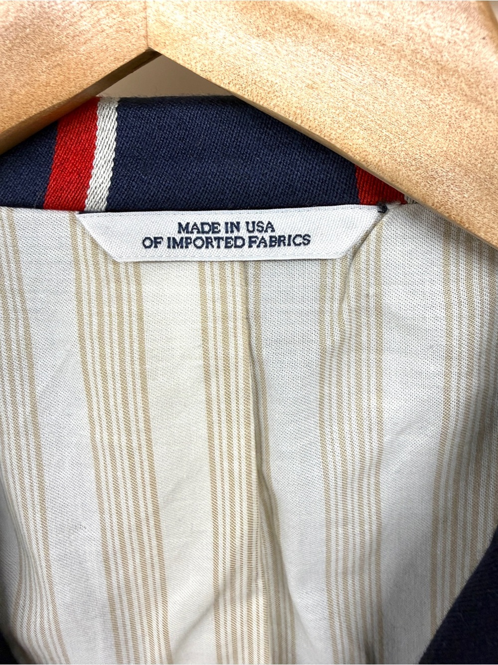 Brooks Brothers Gatsby Navy Blazer with Red & White Stripes - Picture 9 of 12